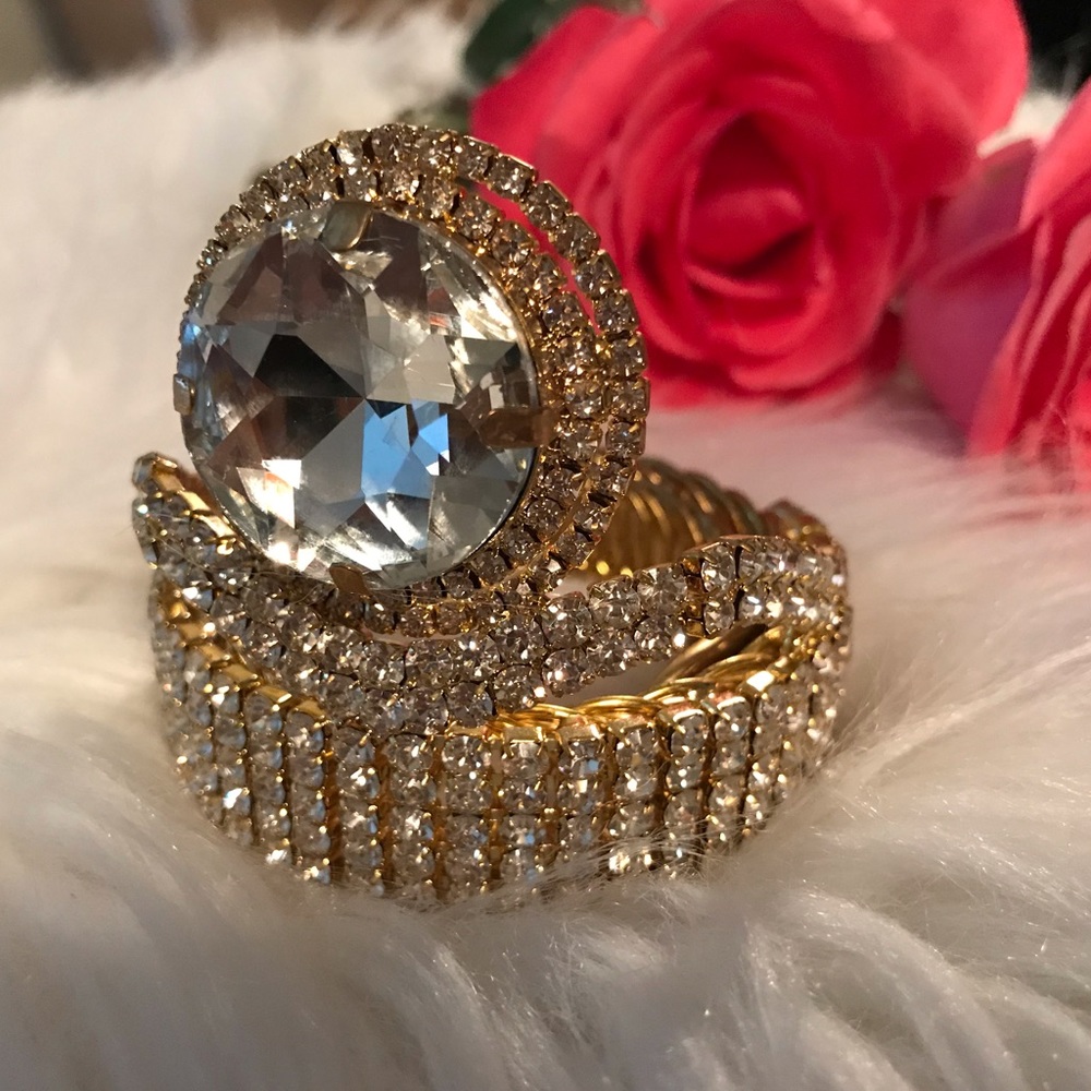 Crystal Rhinestone Gold Bracelet